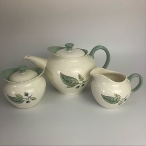Wedgwood rare vintage mid century 50s tea set teal and cream